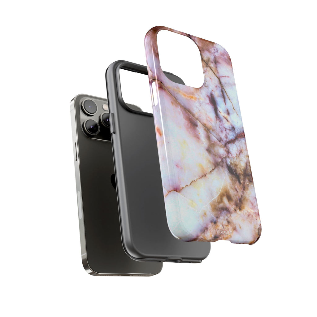 Marble Vein Tough Phone Case — Pink Quartz Protective Cover