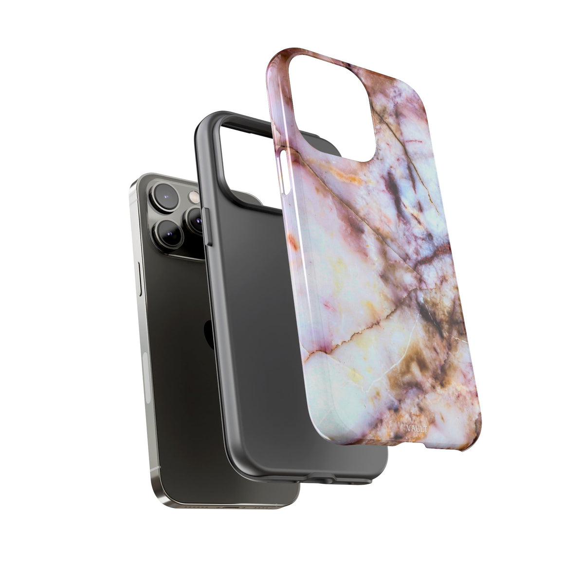 Marble Vein Tough Phone Case — Pink Quartz Protective Cover
