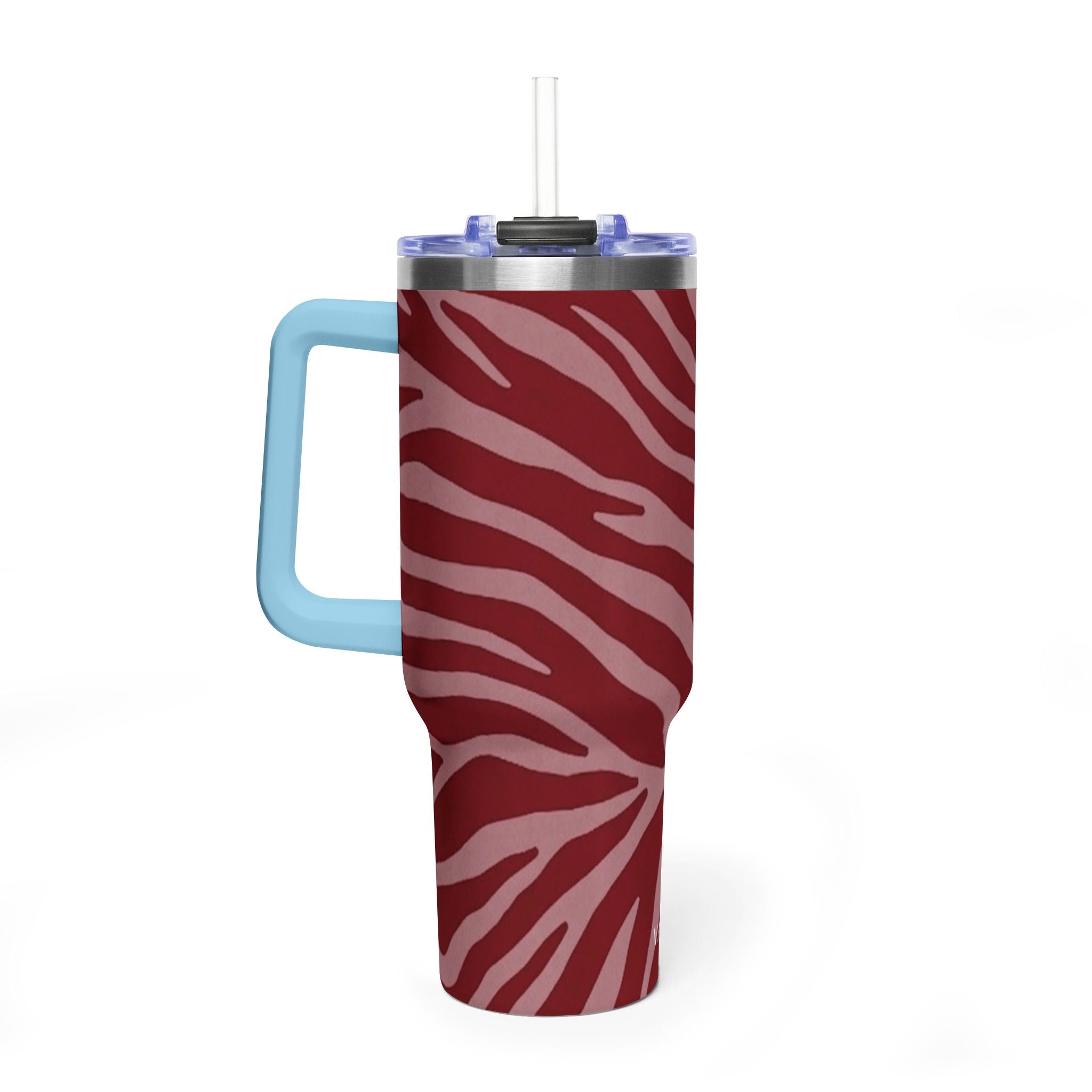 40oz Red Zebra Print Tumbler - Vacuum Insulated Travel Cup