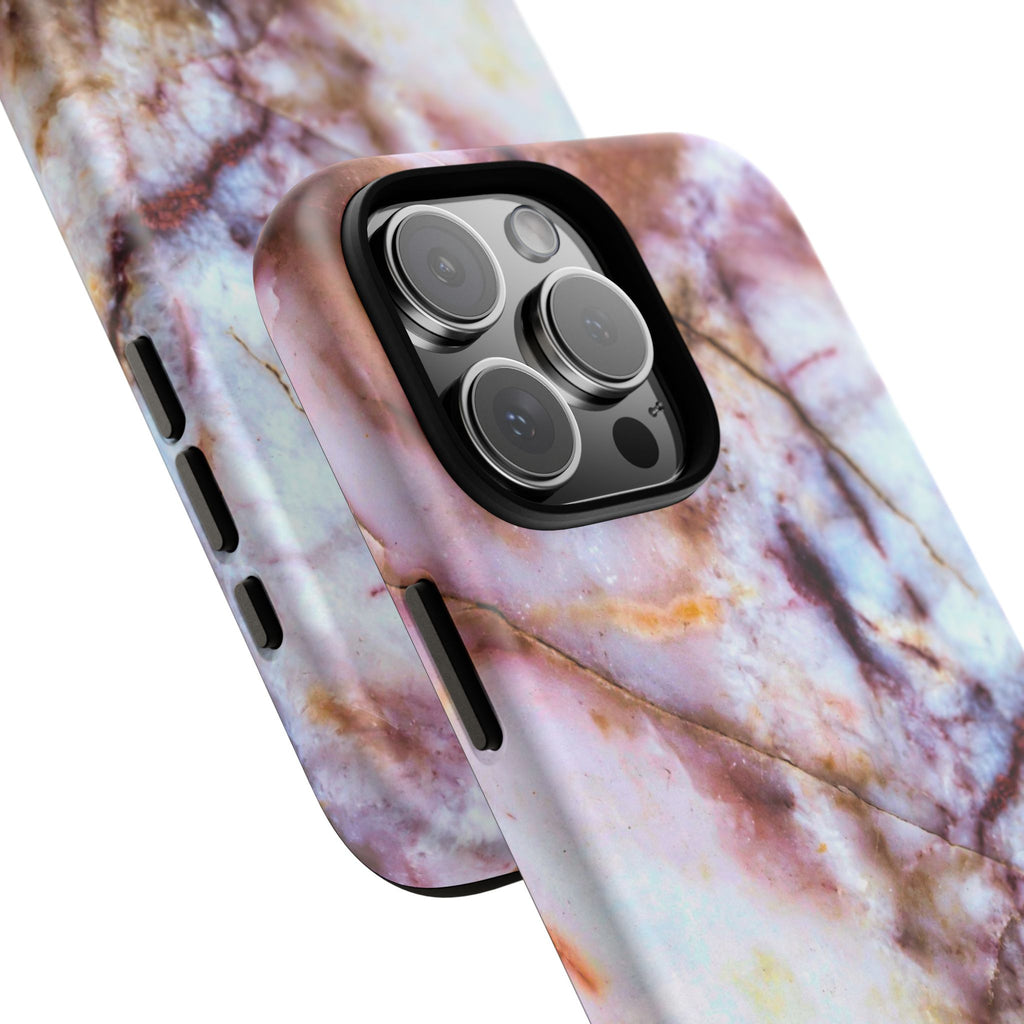 Marble Vein Tough Phone Case — Pink Quartz Protective Cover