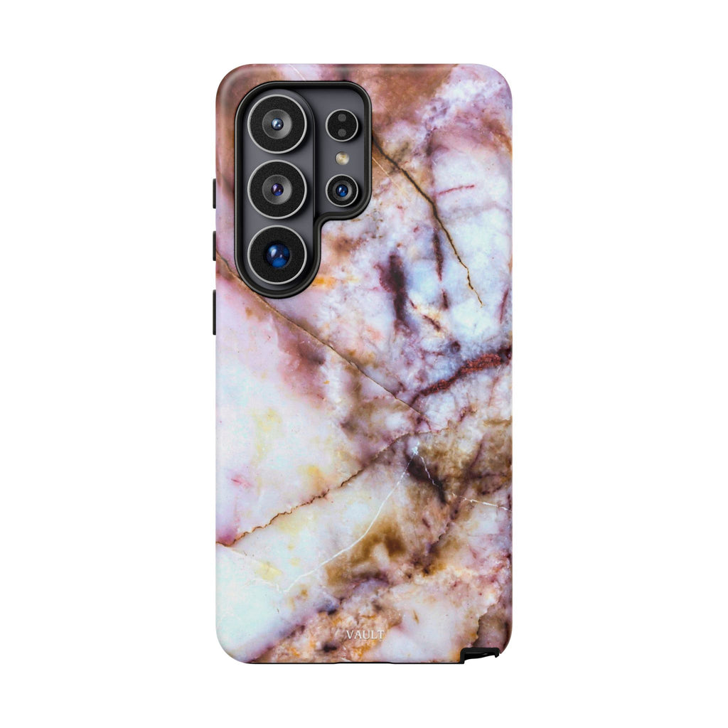 Marble Vein Tough Phone Case — Pink Quartz Protective Cover