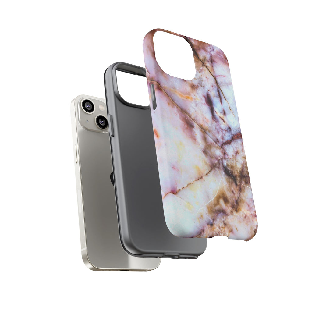 Marble Vein Tough Phone Case — Pink Quartz Protective Cover