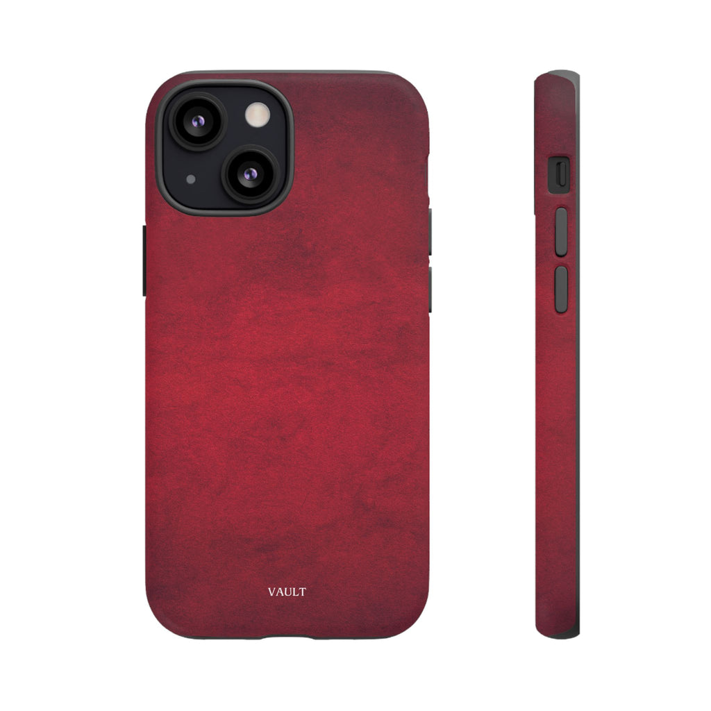 Red Leather Texture Phone Case Impact-Resistant Case