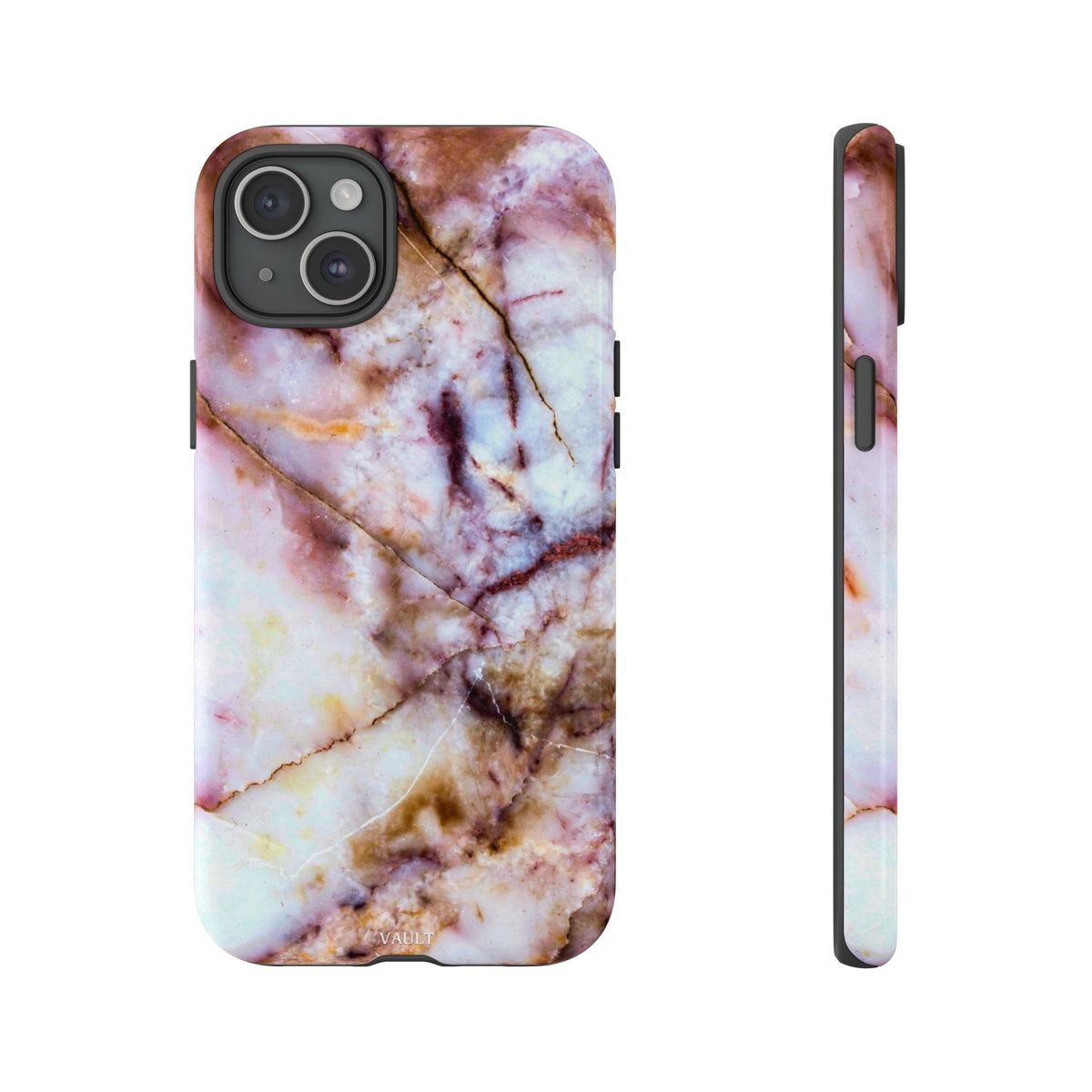 Marble Vein Tough Phone Case — Pink Quartz Protective Cover