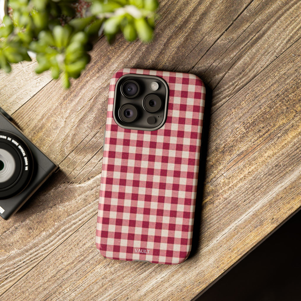 Gingham Phone Case — Red Plaid Tough Case