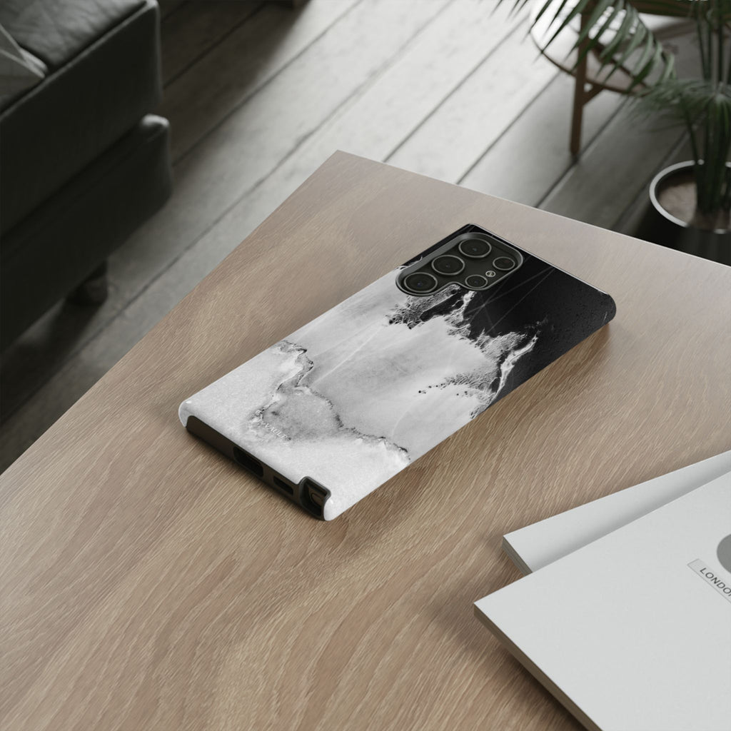 Marble Ink Tough Case — Black & White Abstract Phone Cover
