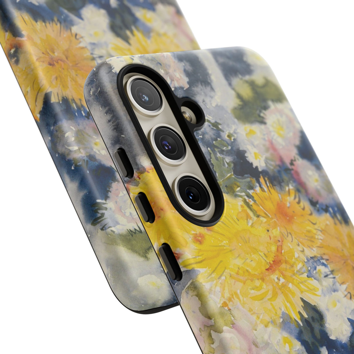 Floral Watercolor Phone Case – Yellow Chrysanthemums Design