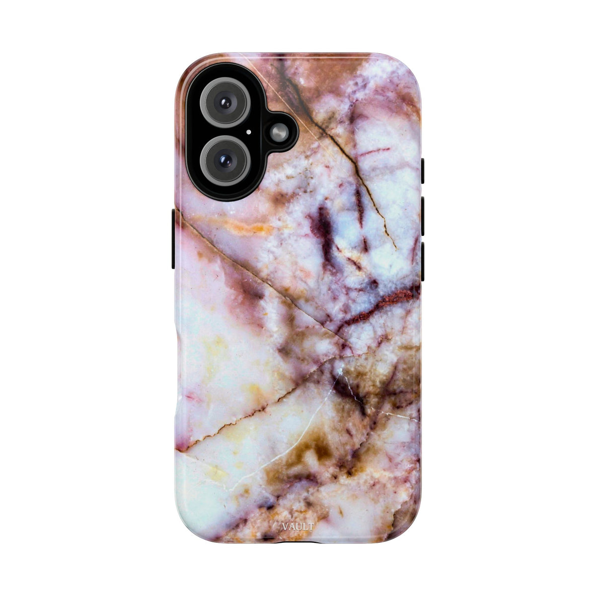 Marble Vein Tough Phone Case — Pink Quartz Protective Cover