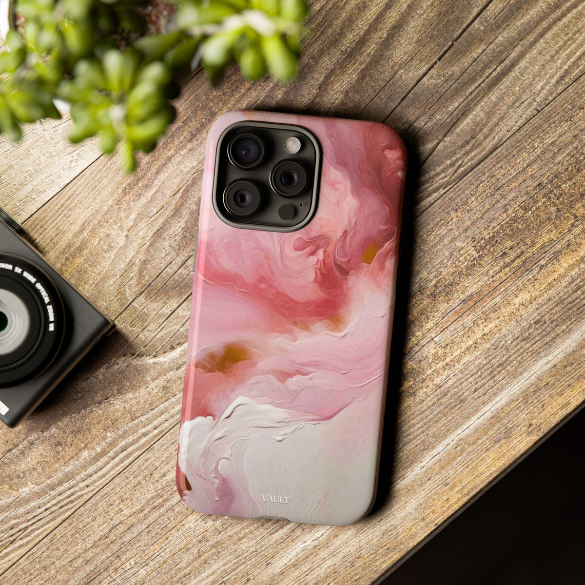 Pink Marble Tough Phone Case — Protective Artistic Phone Cover