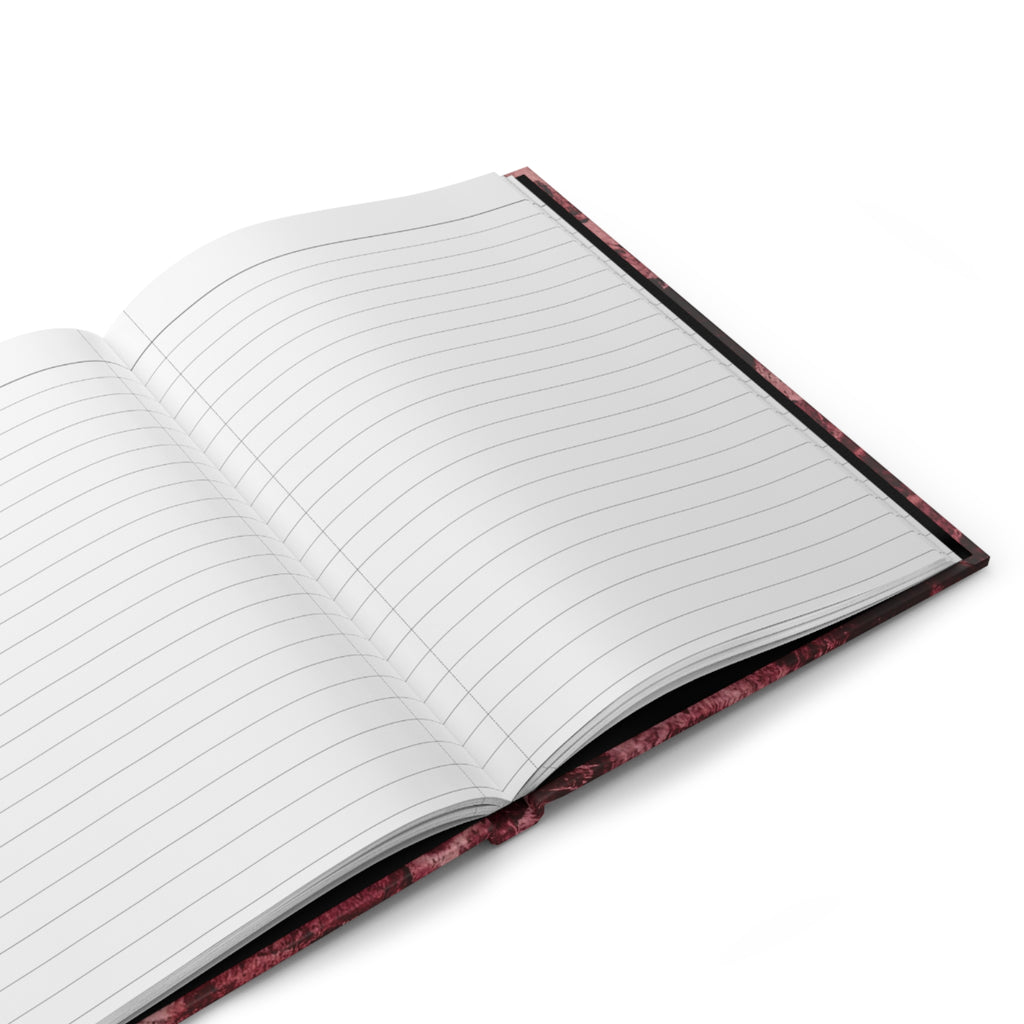 Hardcover Journal — Vintage Red Lipstick Kiss Pattern Notebook