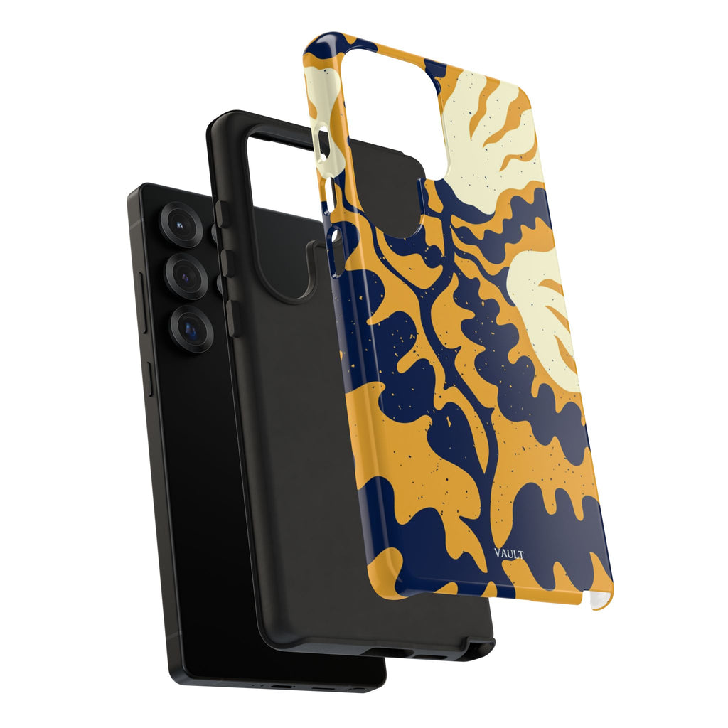 Bold Abstract Floral Phone Case (Navy & Mustard)