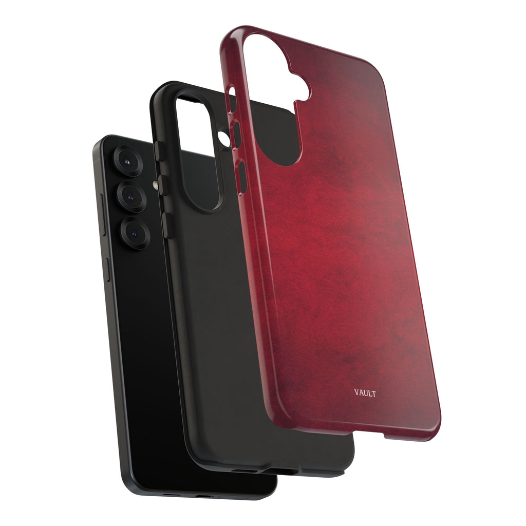 Red Leather Texture Phone Case Impact-Resistant Case