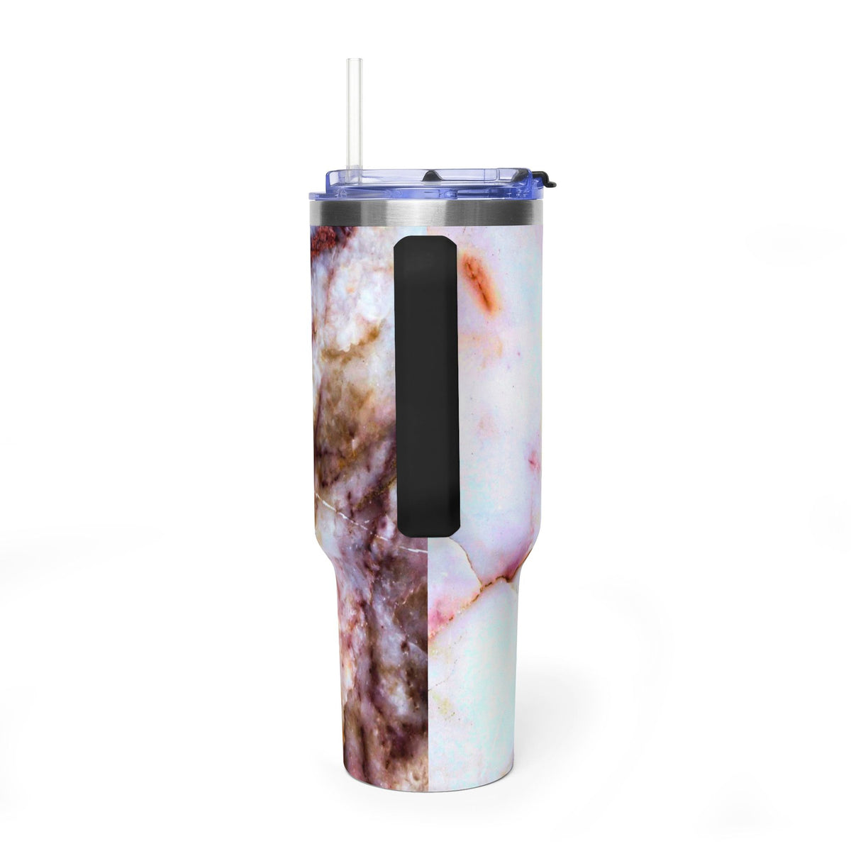 40oz Marble Rose Quartz Vacuum Tumbler – Insulated Travel Mug