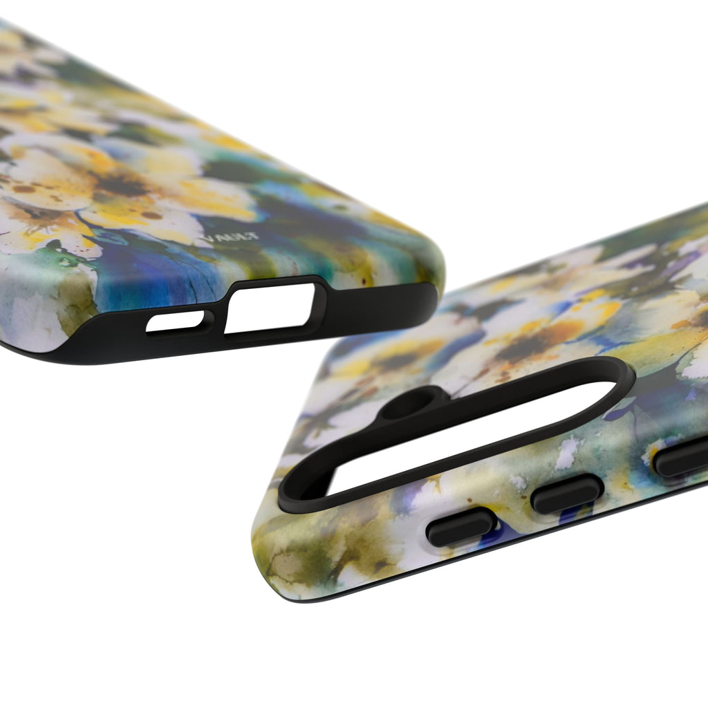 Floral Watercolor Tough Case – Yellow White Blossom Phone Cover