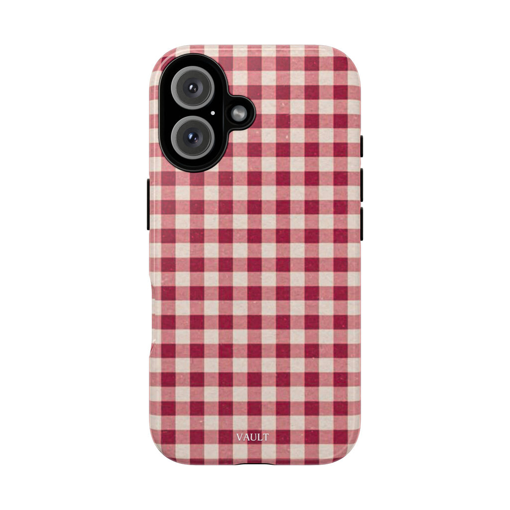 Gingham Phone Case — Red Plaid Tough Case