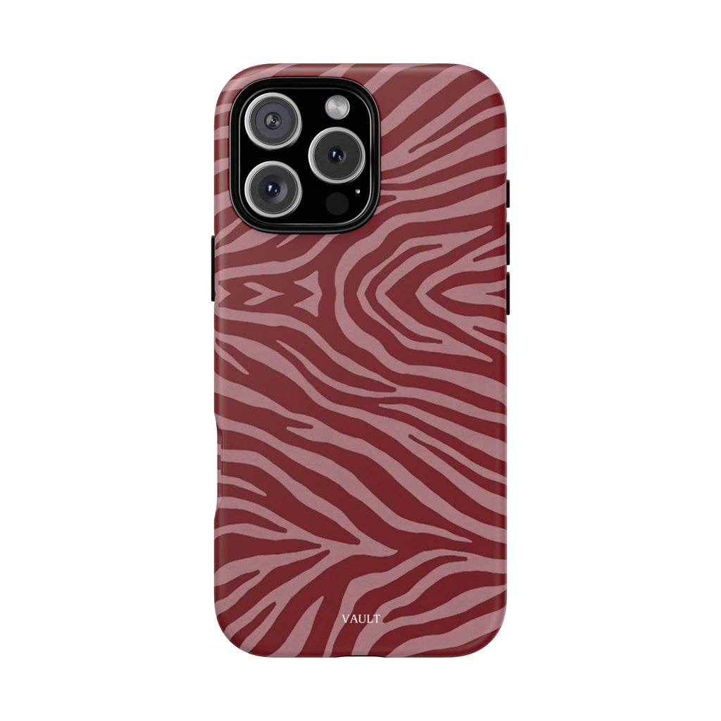 Red Zebra Print Tough Phone Case