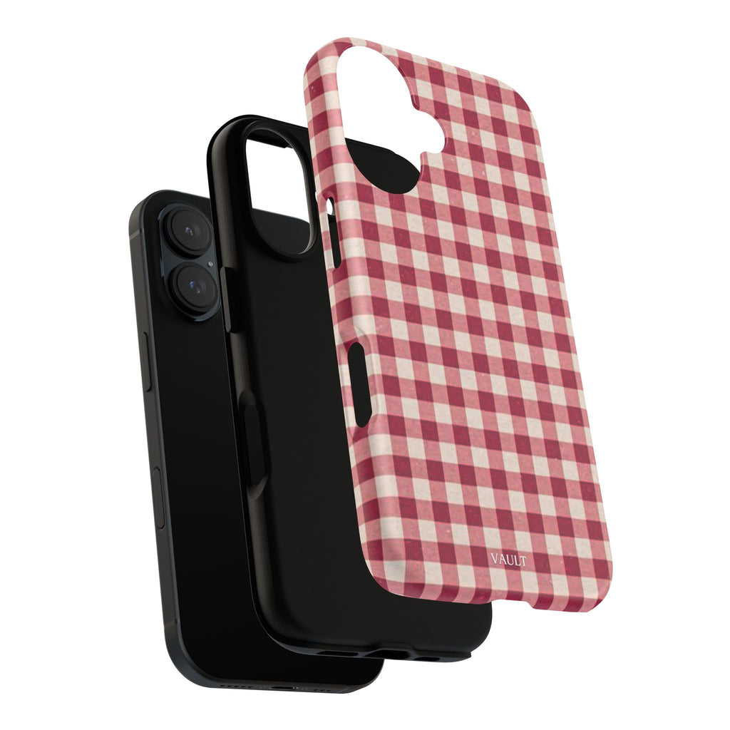 Gingham Phone Case — Red Plaid Tough Case