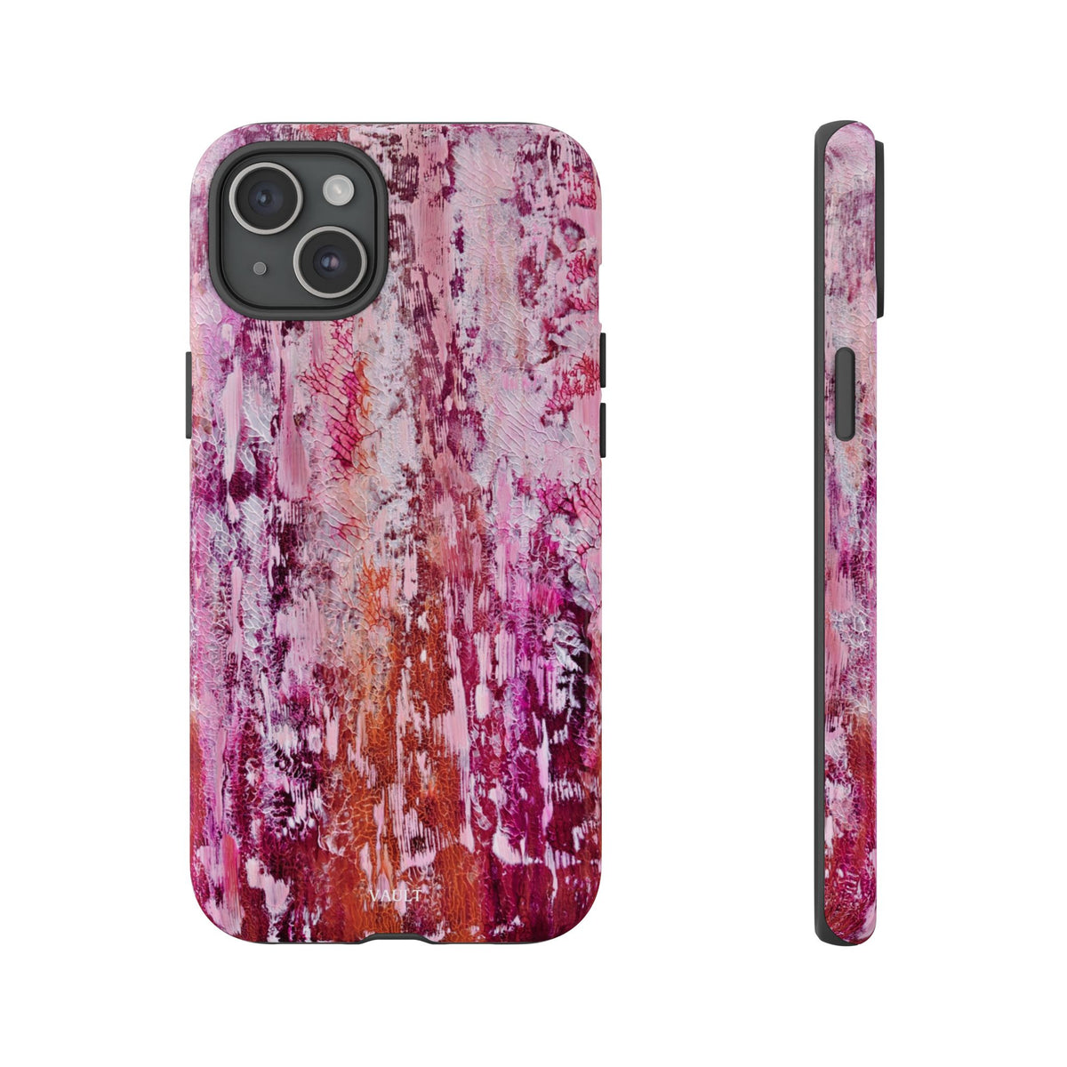 Pink Abstract Art Tough Phone Case — Protective Artistic Phone Cover