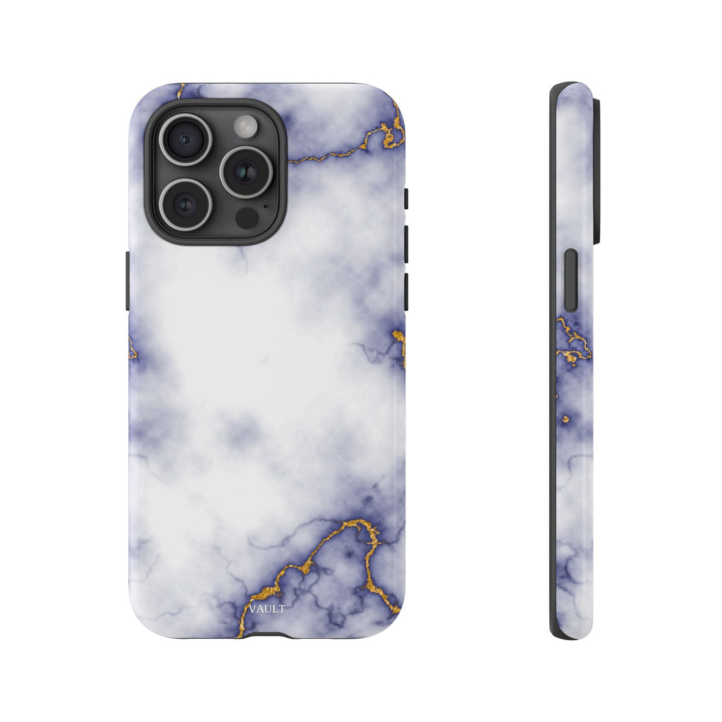 Purple Marble Tough Phone Case with Gold Veins
