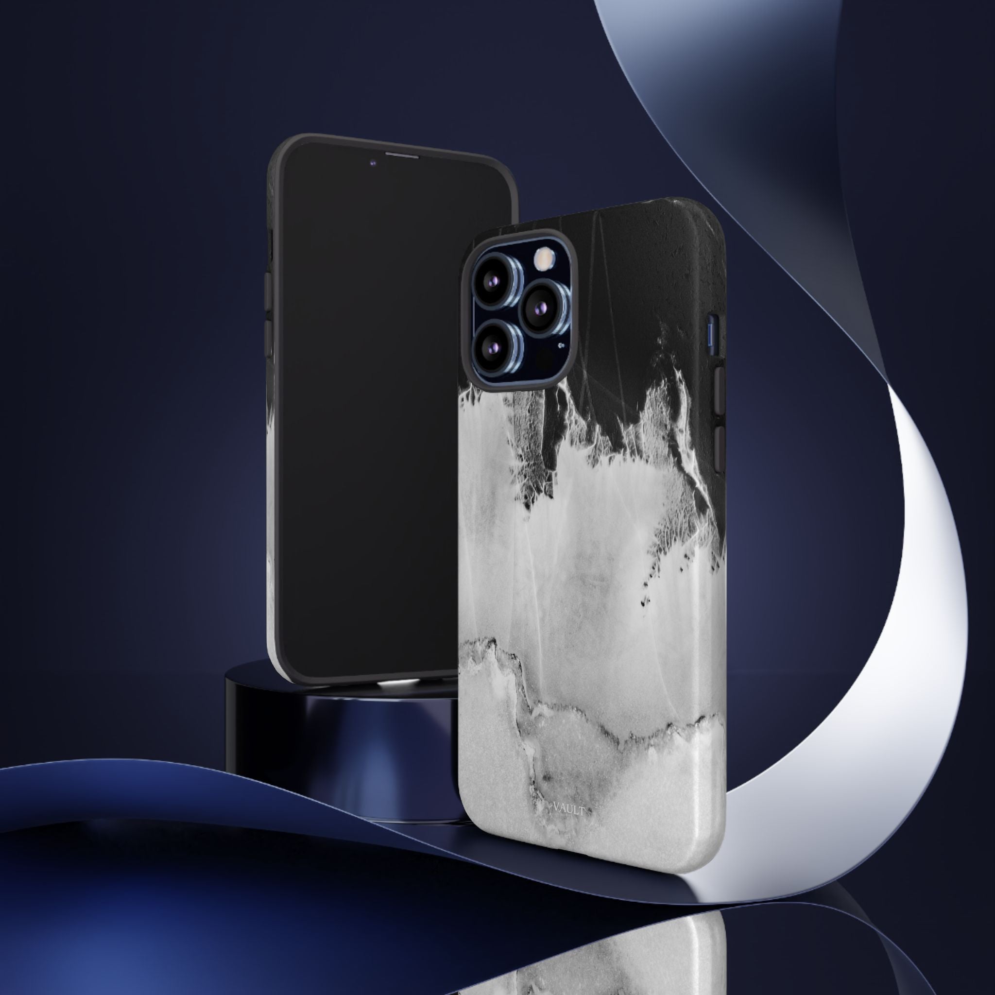 Marble Ink Tough Case — Black & White Abstract Phone Cover