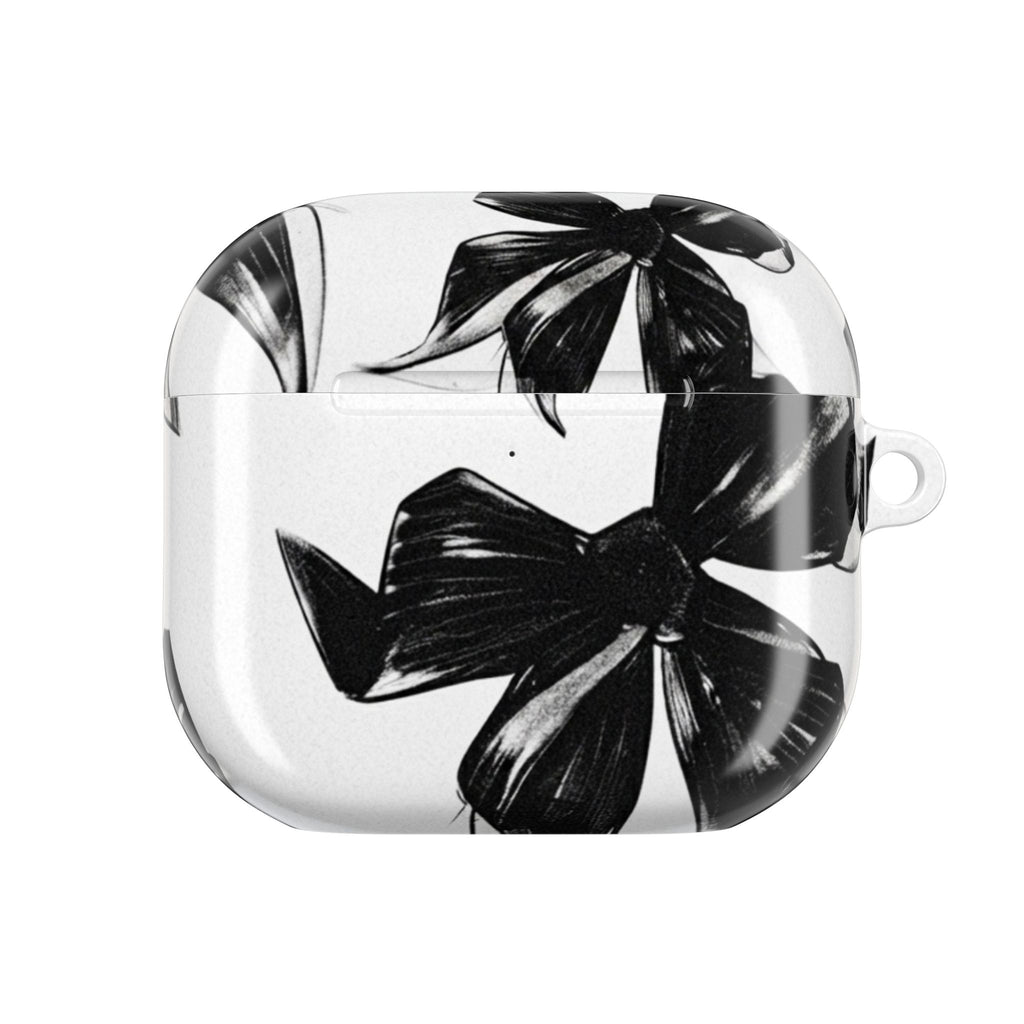 Floral Noir AirPod Case — Black & White Botanical Protective Cover