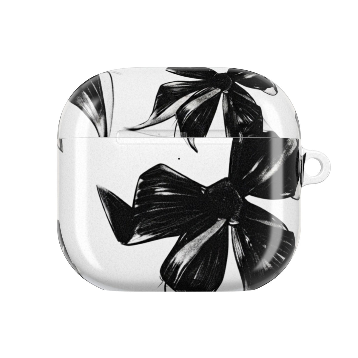 Floral Noir AirPod Case — Black & White Botanical Protective Cover