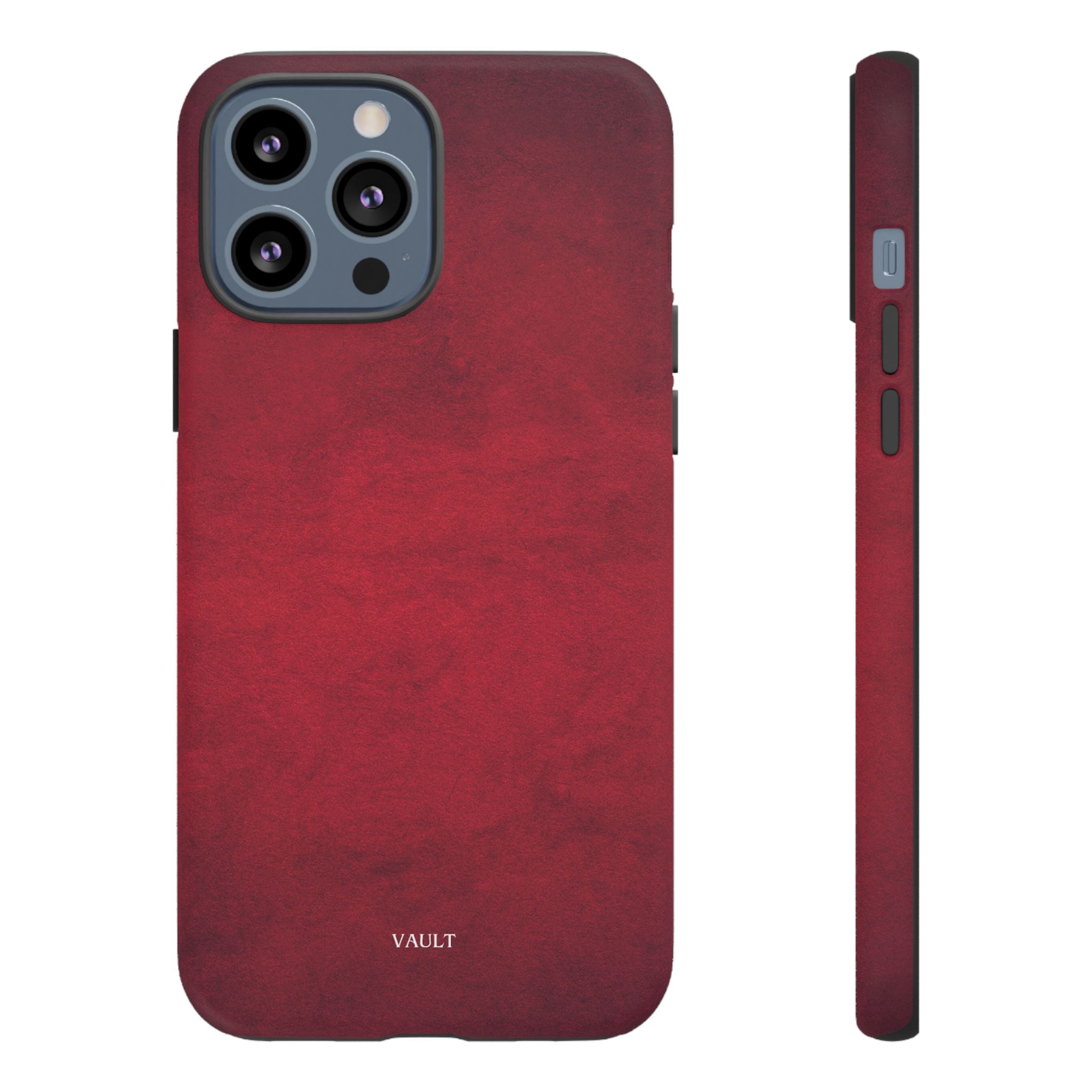 Red Leather Texture Phone Case Impact-Resistant Case