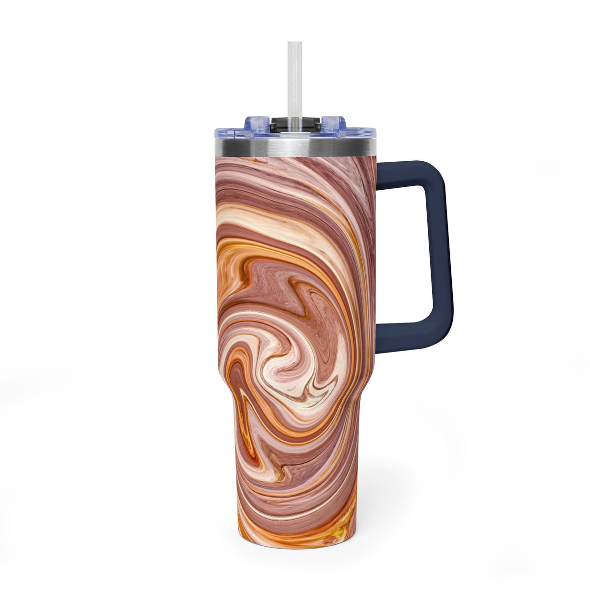 40oz Marble Swirl Thermal Tumbler - Insulated Travel Mug
