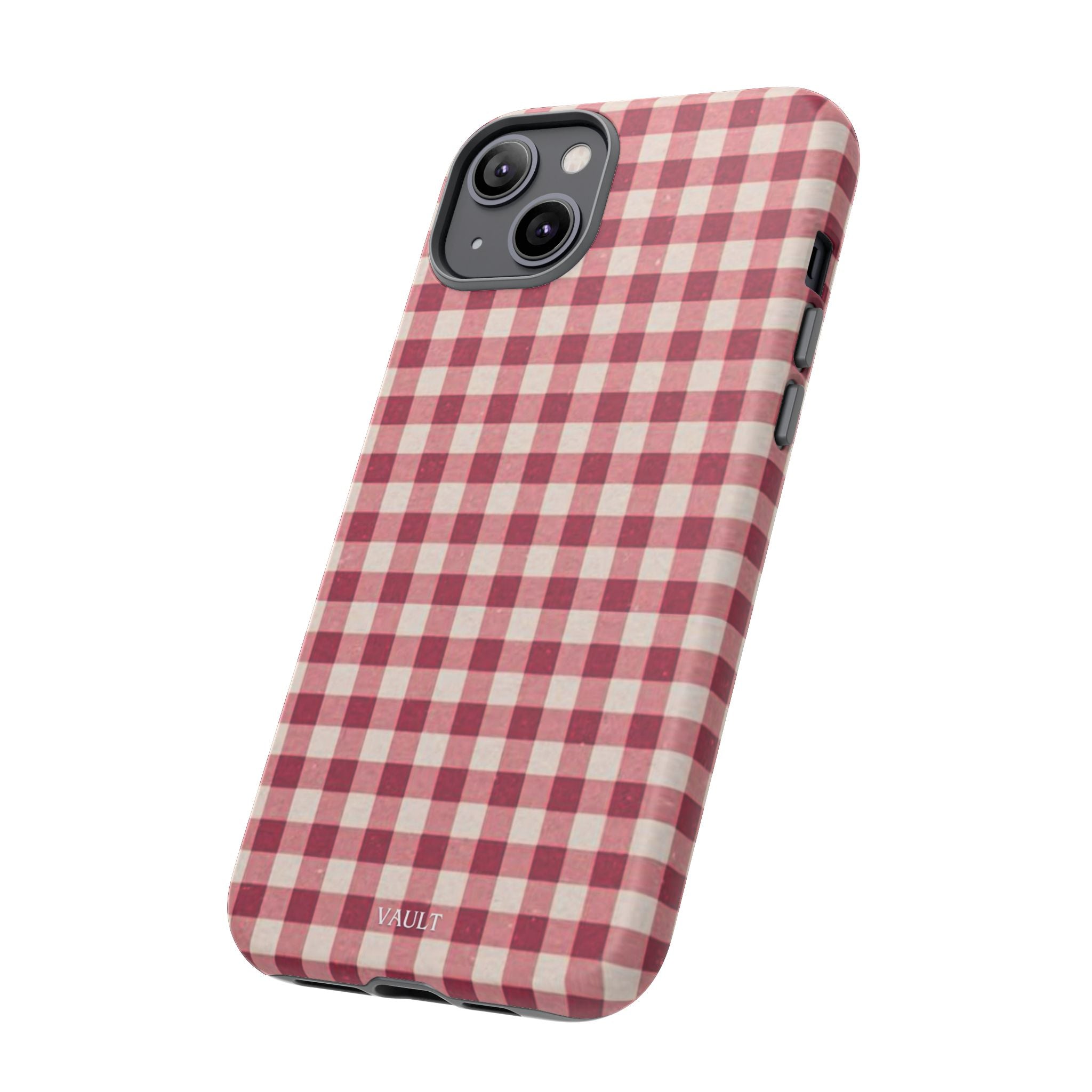 Gingham Phone Case — Red Plaid Tough Case