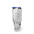40oz Marble Vacuum Tumbler — Insulated Travel Mug with Handle