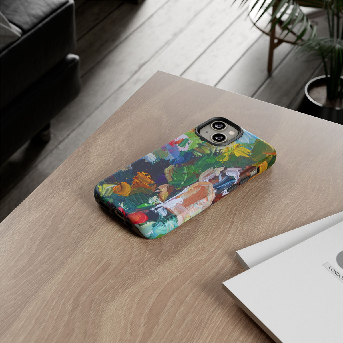 Abstract Paint Brushstroke Phone Case — Colorful Artistic Tough Case