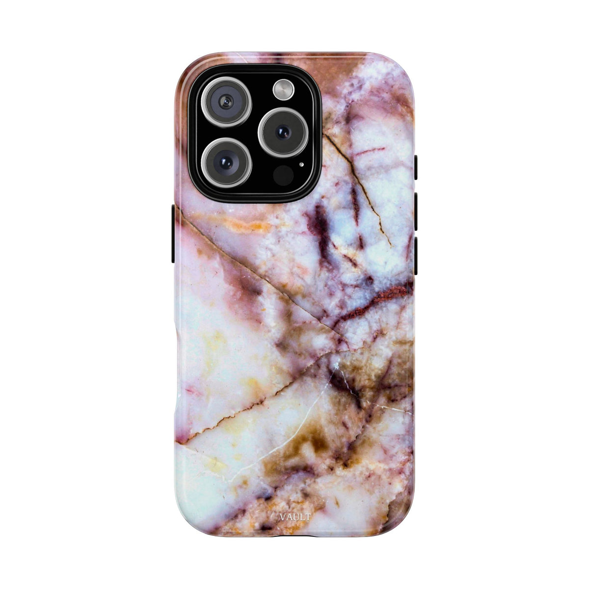 Marble Vein Tough Phone Case — Pink Quartz Protective Cover