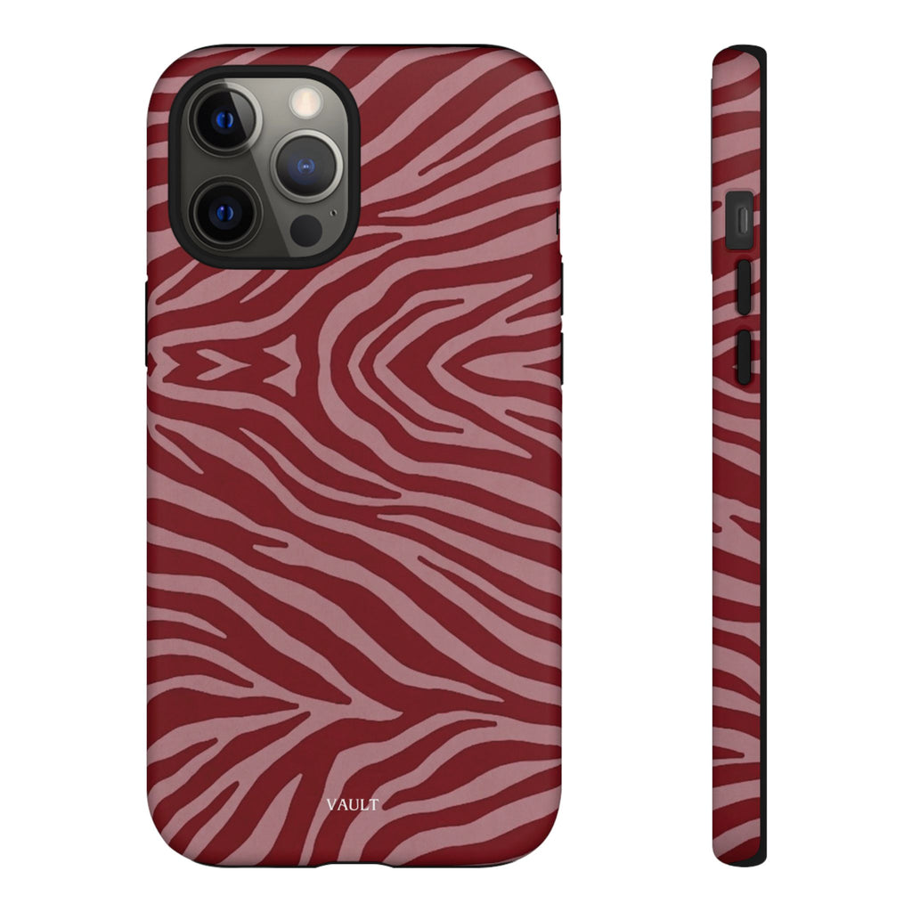 Red Zebra Print Tough Phone Case
