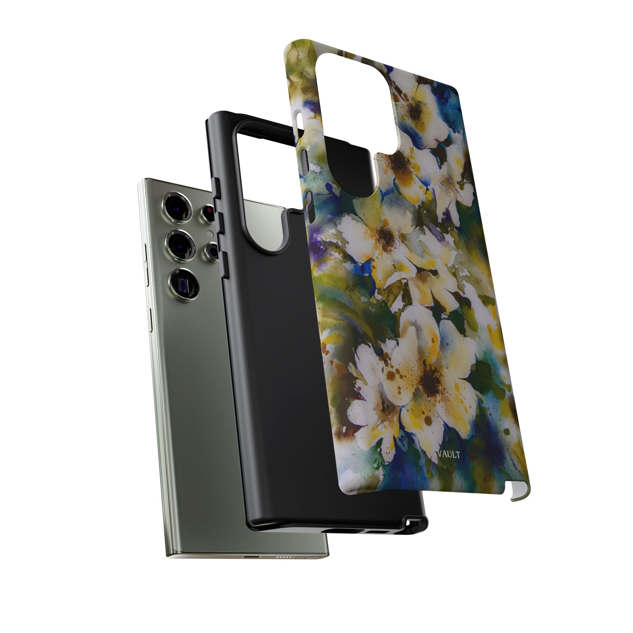 Floral Watercolor Tough Case – Yellow White Blossom Phone Cover