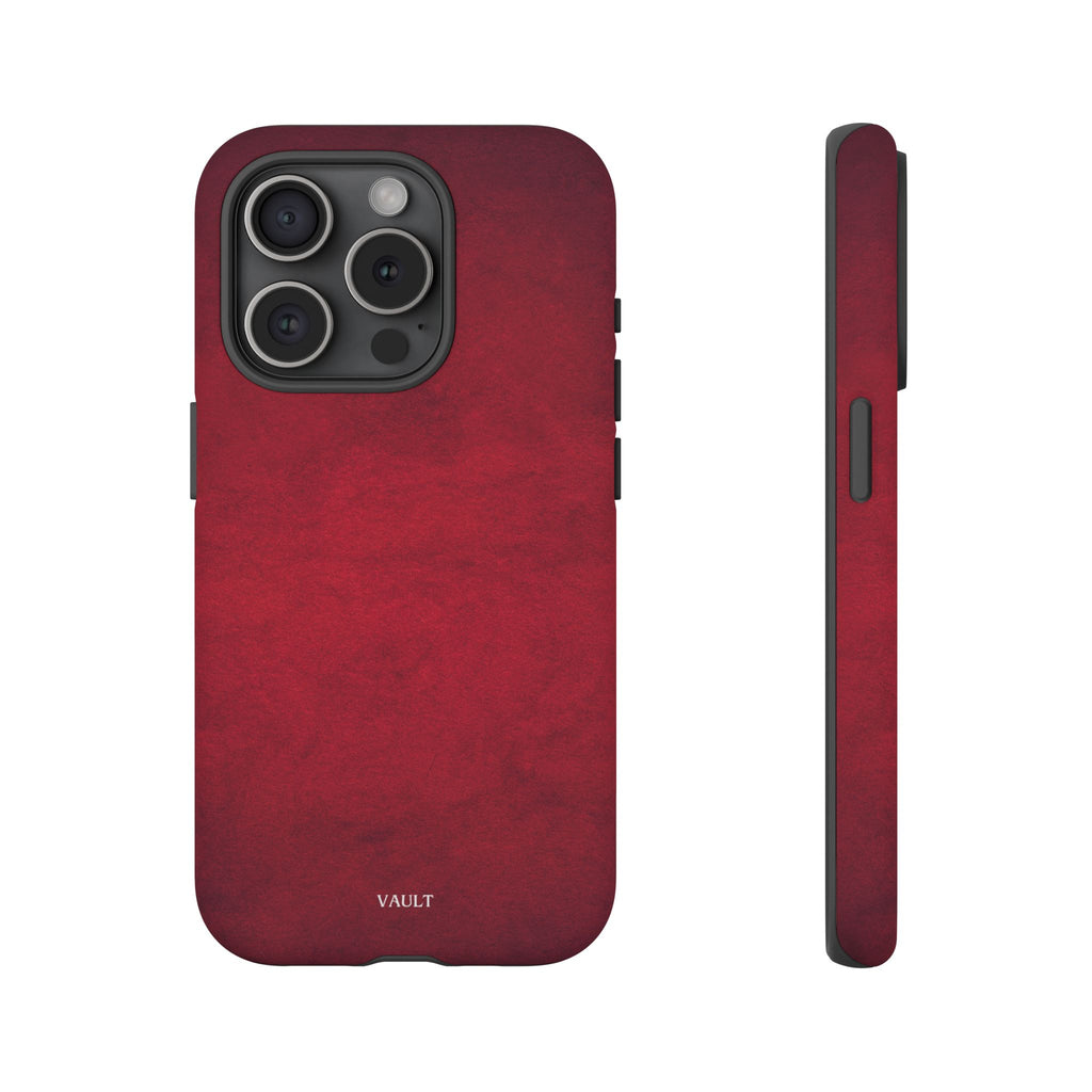 Red Leather Texture Phone Case Impact-Resistant Case