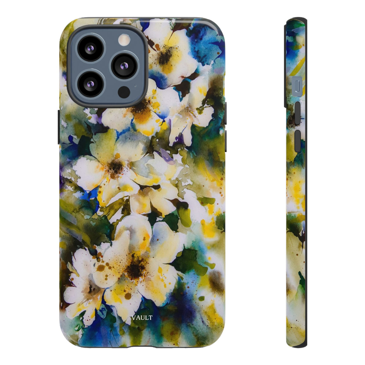 Floral Watercolor Tough Case – Yellow White Blossom Phone Cover