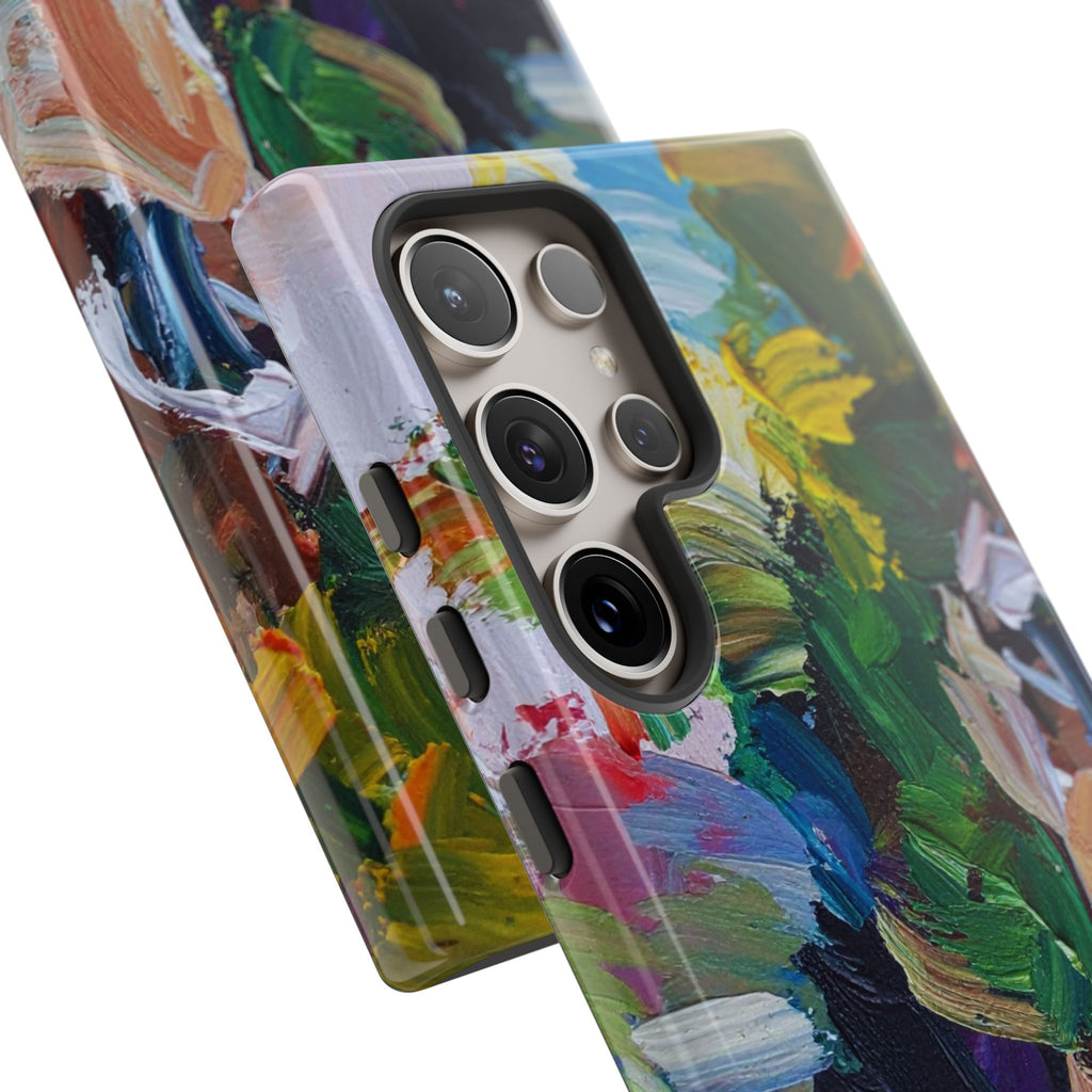 Abstract Paint Brushstroke Phone Case — Colorful Artistic Tough Case