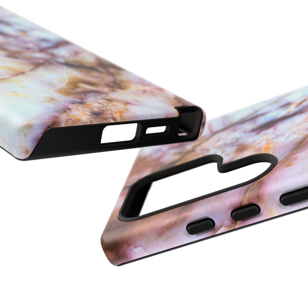 Marble Vein Tough Phone Case — Pink Quartz Protective Cover
