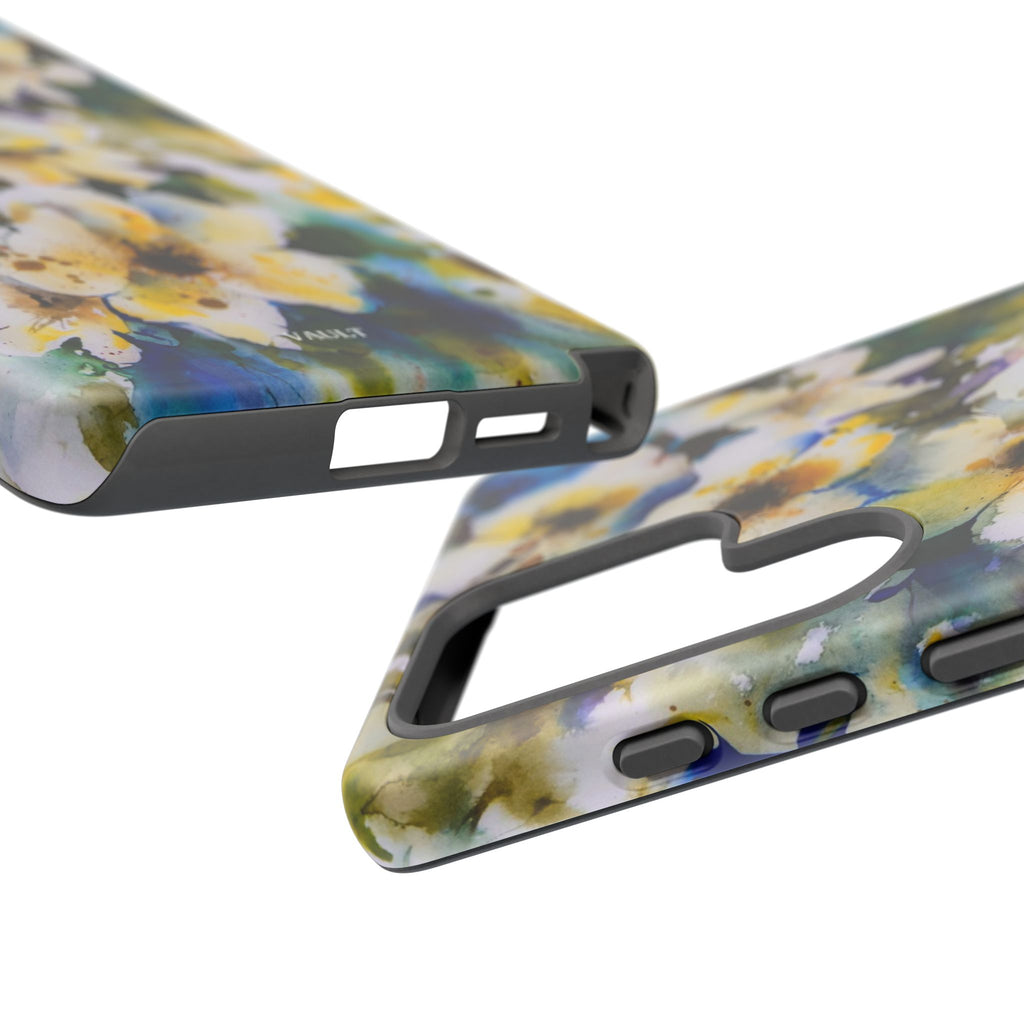 Floral Watercolor Tough Case – Yellow White Blossom Phone Cover