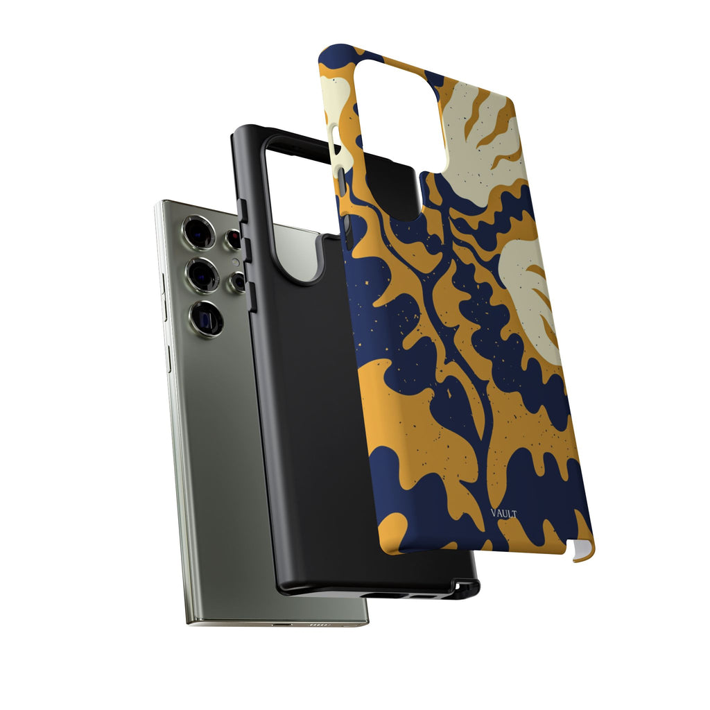 Bold Abstract Floral Phone Case (Navy & Mustard)