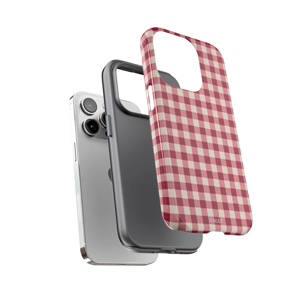 Gingham Phone Case — Red Plaid Tough Case