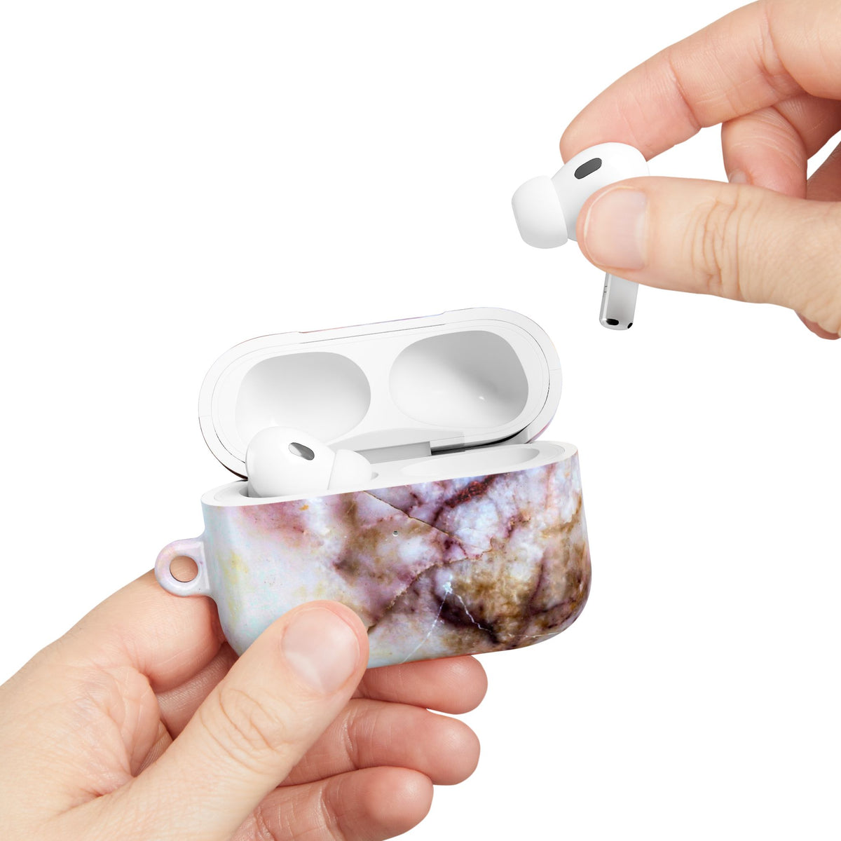 Marble Pink AirPod Case – Pink & Gold Marble Protective AirPods Cover