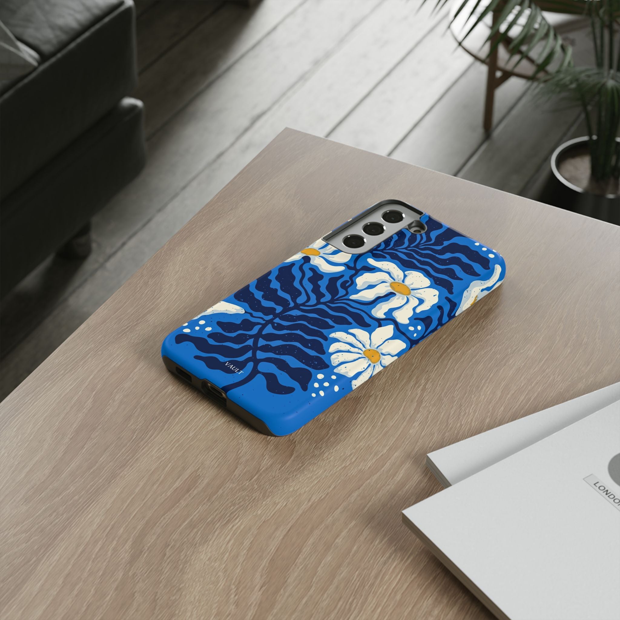 Blue Daisy Tough Phone Case — Floral Protective Phone Cover