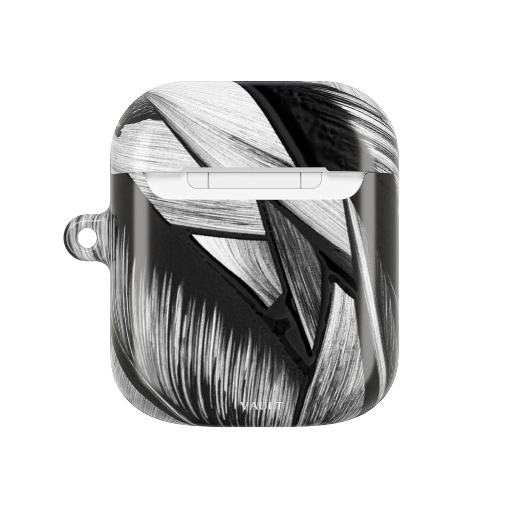 AirPod Case — Monochrome Tropical Leaf Protective Cover