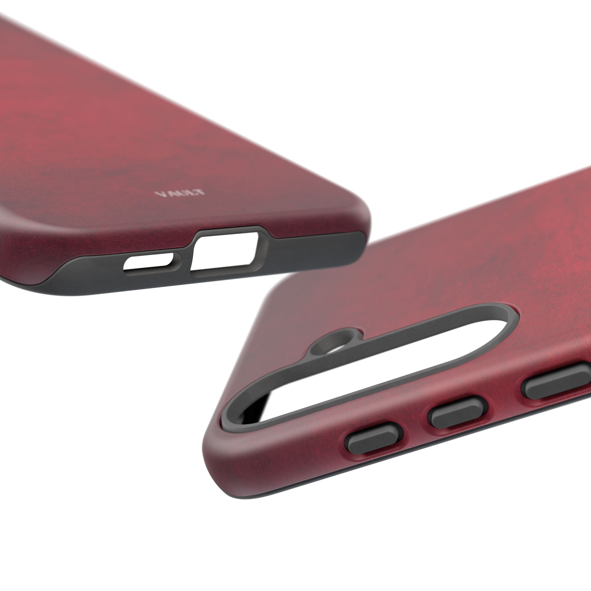 Red Leather Texture Phone Case Impact-Resistant Case