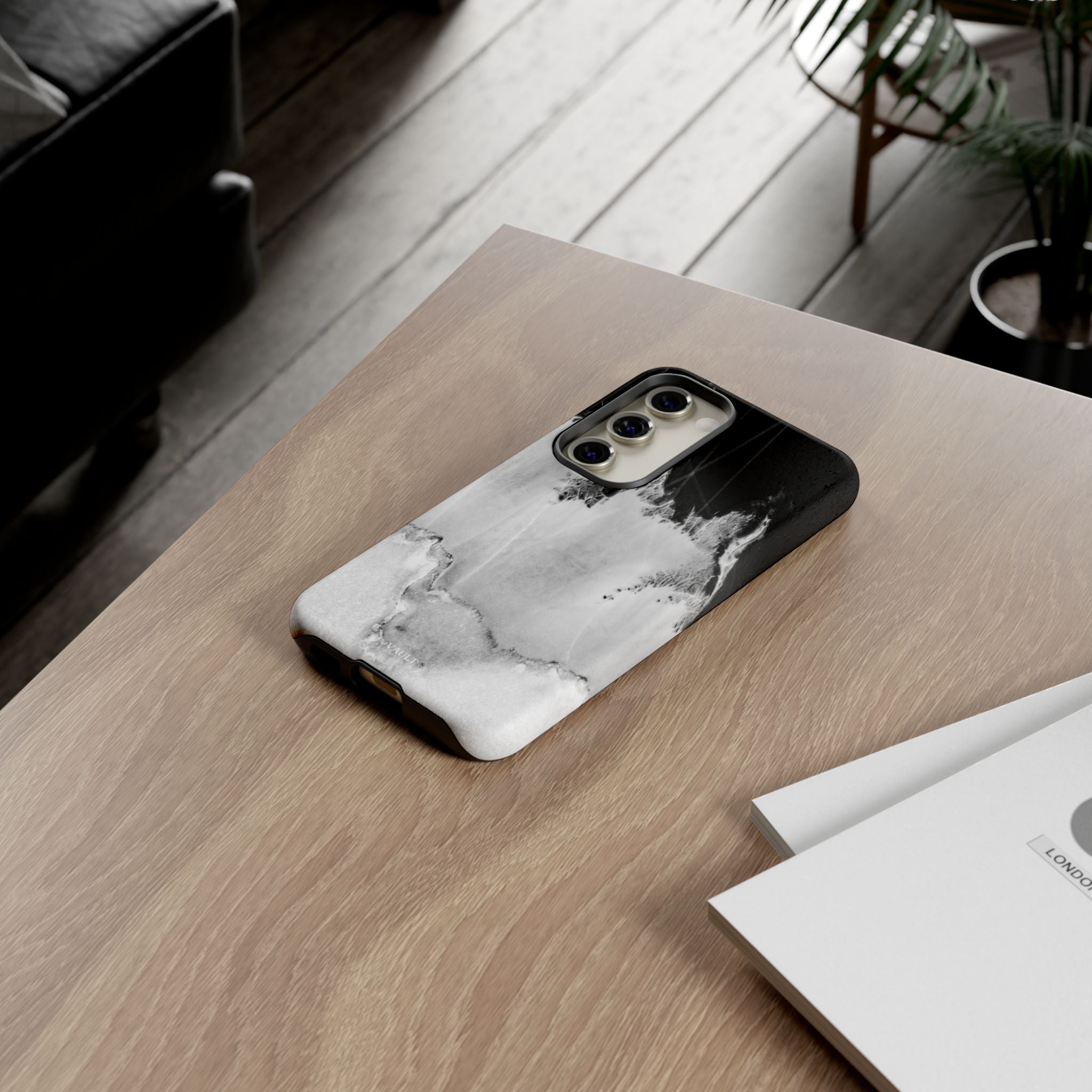 Marble Ink Tough Case — Black & White Abstract Phone Cover