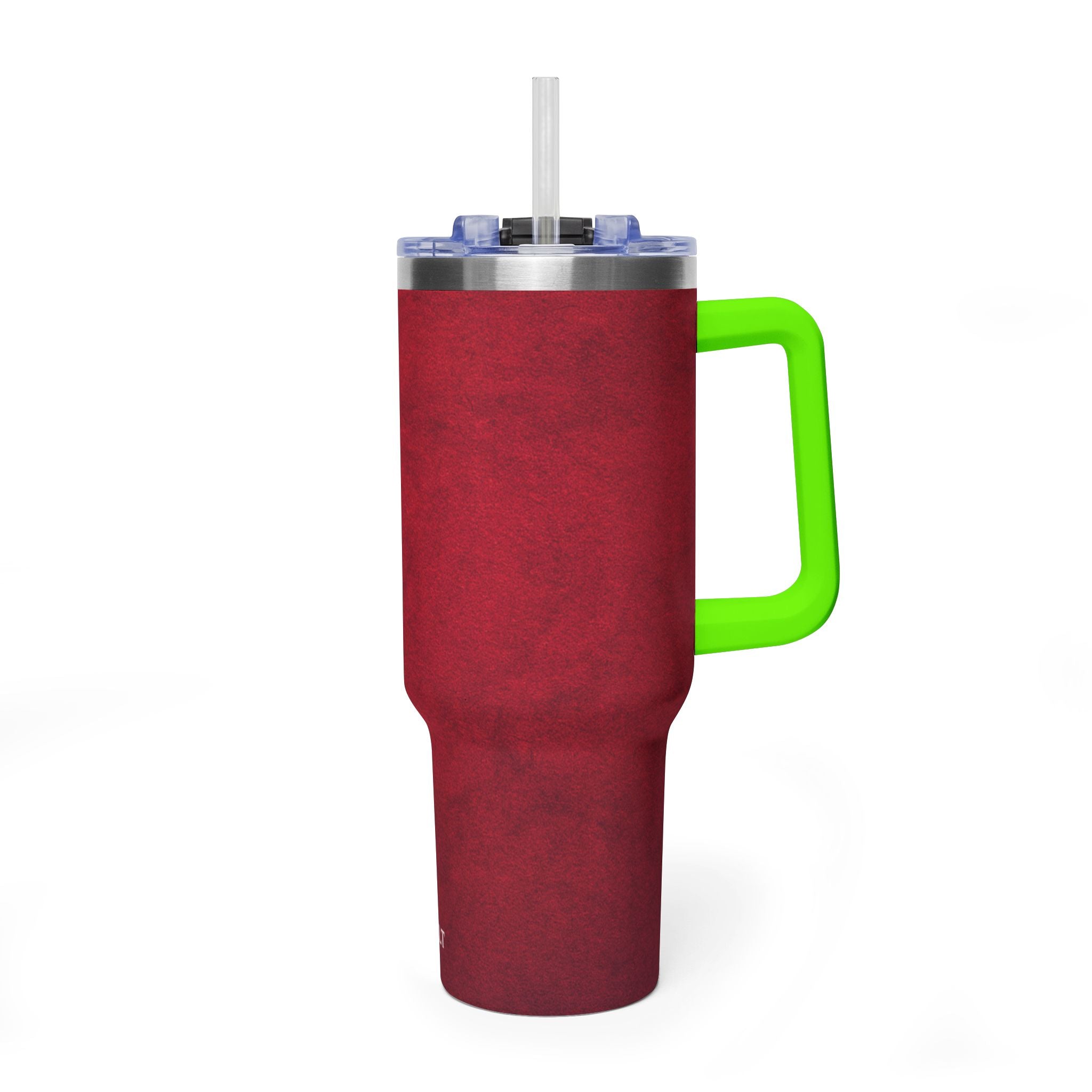 40oz Red Vacuum Tumbler – Insulated Travel Mug with Straw & Handle