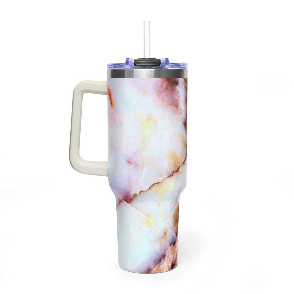 40oz Marble Rose Quartz Vacuum Tumbler – Insulated Travel Mug