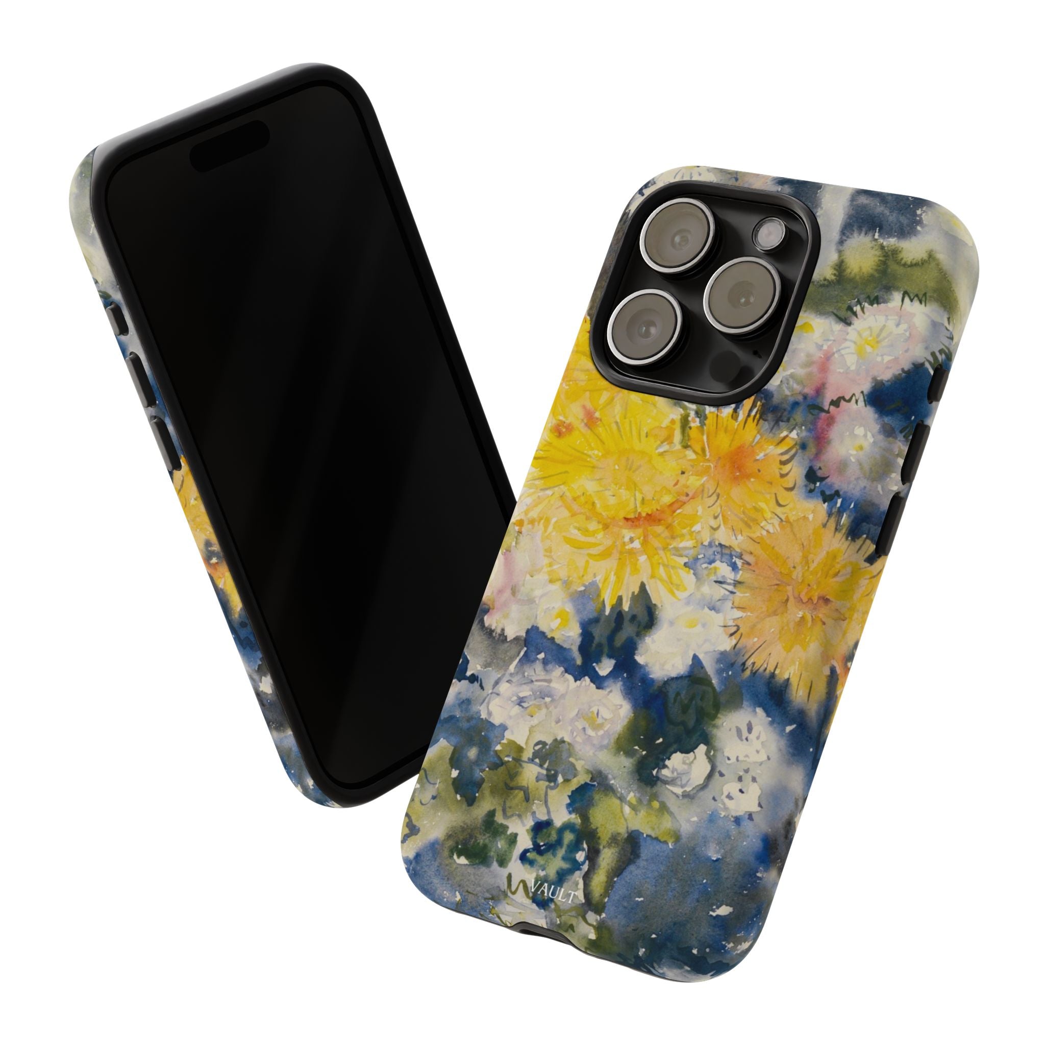 Floral Watercolor Phone Case – Yellow Chrysanthemums Design