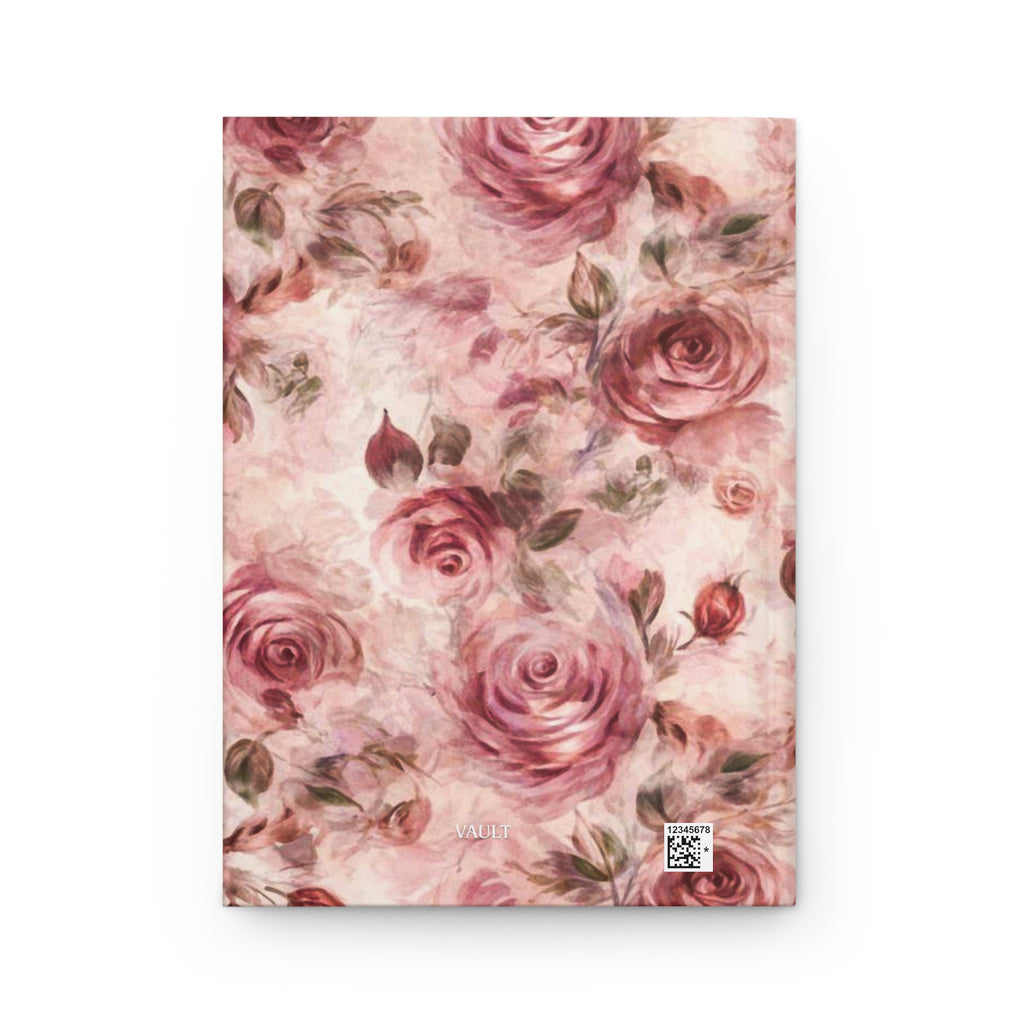 Vintage Pink Rose Hardcover Journal — Floral Notebook for Journaling, Notes & Gifts
